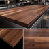 Thumbnail image #4 for Boos Block American Black Walnut Kitchen Countertop with Blended Rails and Edge Grain Construction, 132 x 25 x 1-1/2 Inch, Oil Finish