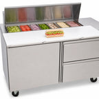 Thumbnail image #5 for Delfield Mega Top 4460NP-18M 60-Inch Two-Section Mega Top Sandwich/Salad Prep Table Refrigerator, 2 Doors, 18-Pan Top, Stainless Steel