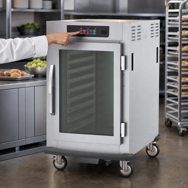 Product image #4 for Metro C5 9 Series Half-Height Pass-Thru Controlled Humidity Heated Holding and Proofing Cabinet, 8 Full-Size Pan Capacity, Glass and Solid Doors