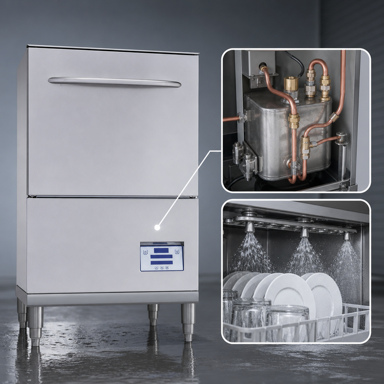 Product image #4 for Delta® HT-E-SEER-S High Temperature Sanitizing Door-Type Underbar Dish/Glasswasher with Steam Elimination & Energy Recovery