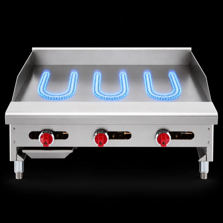 Product image #4 for American Range ARTG-36-24 Countertop Thermostatic Gas Griddle, 36-Inch W x 24-Inch D, 1-Inch Polished Steel Plate