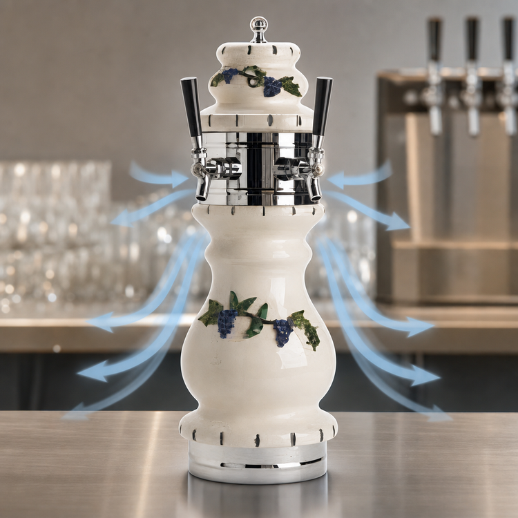 Product image #4 for Micro Matic Braumeister Countertop Air-Cooled 2-Faucet Draft Beer Tower
