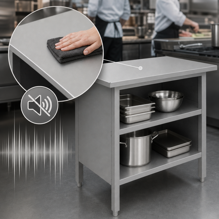 Product image #4 for John Boos Enclosed Base Open Front Flat Top Stainless Steel Work Table, 60 x 24 Inches