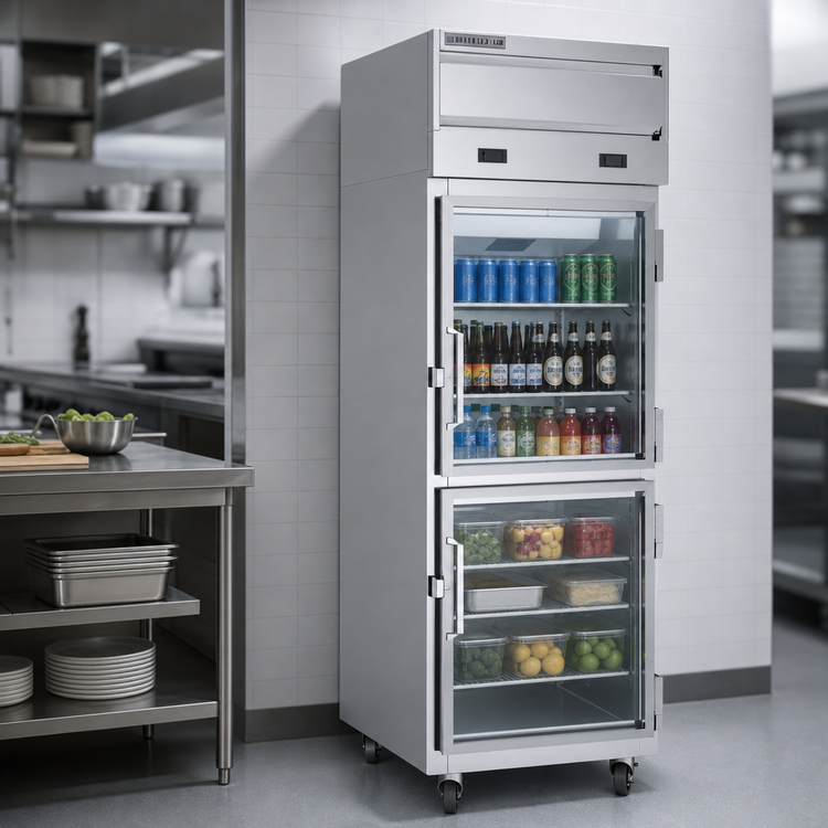 Product image #4 for Beverage-Air Cross Temp 2-Section Convertible Reach-In Refrigerator/Freezer with Glass Doors