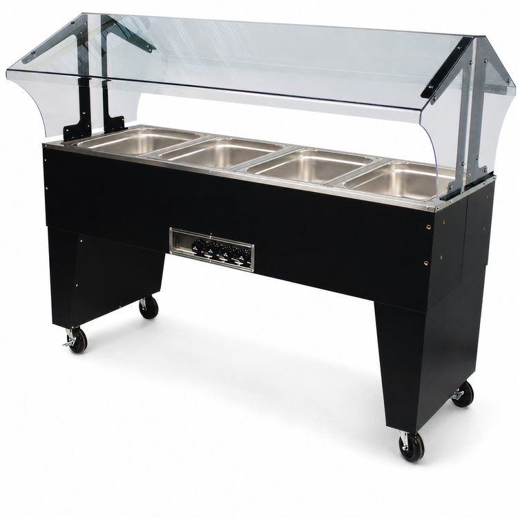 Product image #4 for Advance Tabco Triumph Supreme 4-Well Portable Electric Hot Food Buffet Table with Open Base, 120V