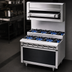 Thumbnail image #4 for Titan JTRHE-6-6 Heavy Duty 72-Inch Gas Cabinet Base Step-Up Range with 12 Open Burners