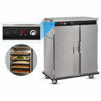 Thumbnail image #4 for FWE BT-Series BT-120-XL Electric Double-Door Banquet Cart Holding Cabinet, 96-120 Covered Plates, Stainless Steel