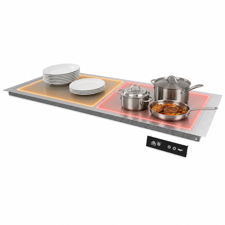 Product image #4 for Vollrath Flush Mount Drop-In Heated Warming Shelf, 50-Inch, Dual Zone, Stainless Steel, 120V