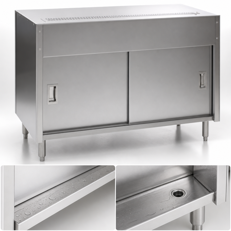 Product image #4 for Eagle Spec-Master 48-Inch Wide Stainless Steel Enclosed Base Urn Stand with Sliding Doors