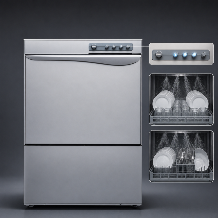 Product image #4 for Trento Kromo High-Temperature Undercounter Door-Type Dishwasher with Booster Heater, 30 Racks/Hour