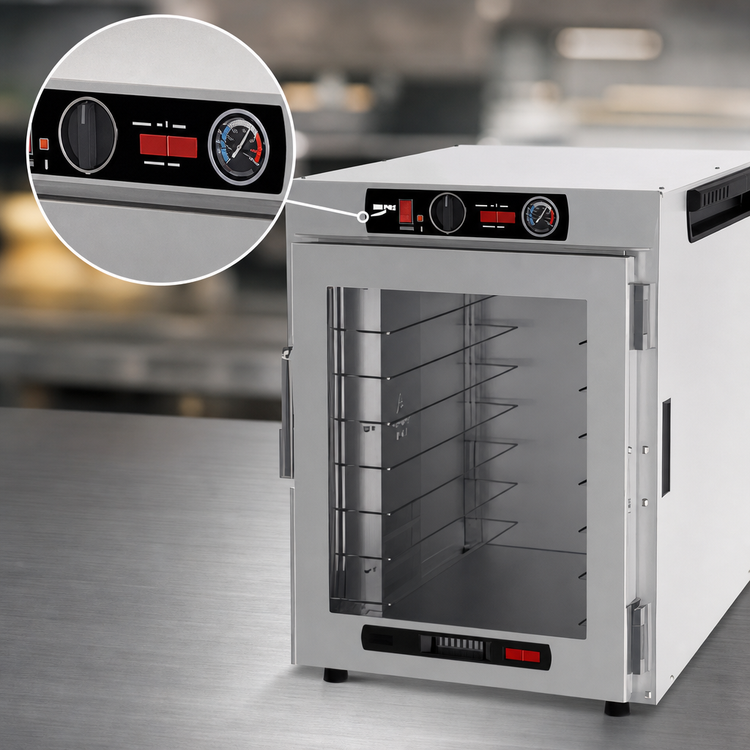 Product image #5 for Metro HotBlox Wide 8-Pan Countertop Insulated Holding Cabinet, Clear Door, Analog Controls