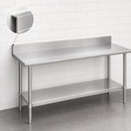 Thumbnail image #4 for Duke Manufacturing 316S-30108-5R Stainless Steel Underbar Work Table, 16-Gauge 300-Series Top, 5-Inch Riser, Undershelf, 108 x 30 Inches