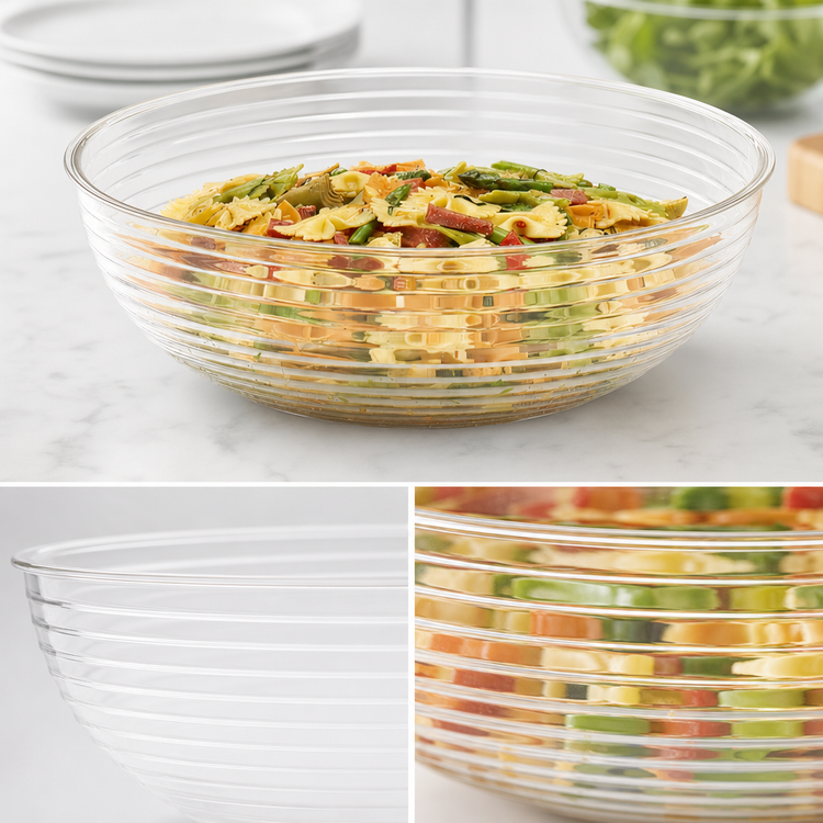 Product image #4 for Cambro Camwear 18-Inch Round Ribbed Clear Polycarbonate Bowl, 20.2 Qt.