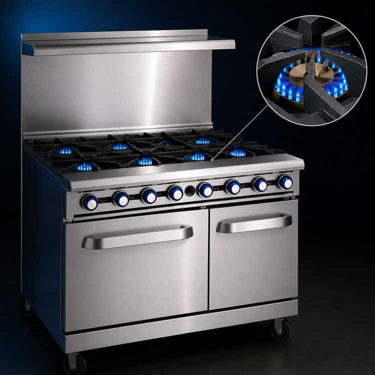 Product image #4 for Imperial Pro Series 60-Inch Gas Restaurant Range with 5 Open Burners, 5 Step-Up Open Burners, Convection Oven, and Standard Oven