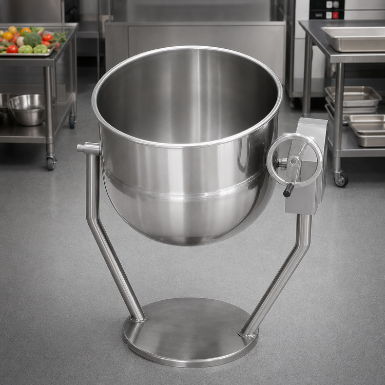 Product image #4 for Legion TWP-60 60-Gallon Direct Steam Tilting Kettle with 304 Stainless Steel Liner, 2/3 Jacket, and Pedestal Base