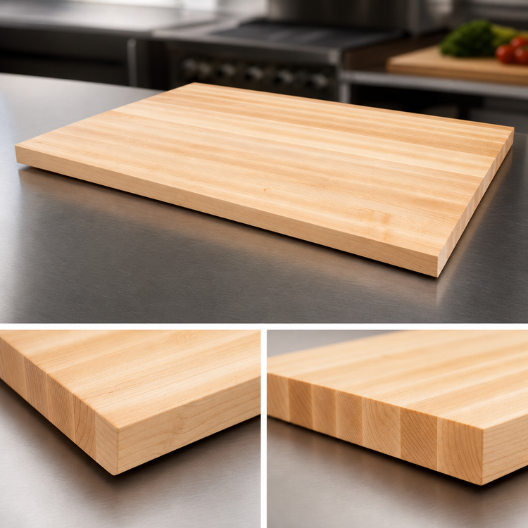 Product image #4 for Boos Block 48" x 25" x 1-1/2" Edge Grain Hard Rock Maple Kitchen Countertop, Varnique Finish