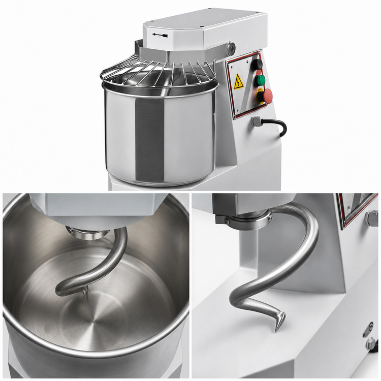 Product image #4 for Trento Avancini SP10 Heavy-Duty Spiral Dough Mixer, 22 lb Capacity, 1-Speed, 208V, 3-Phase