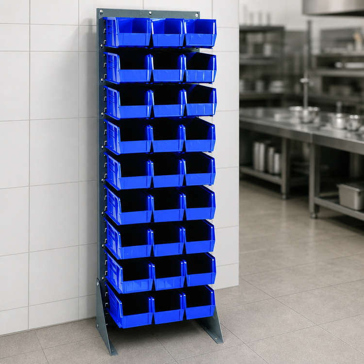 Product image #4 for Quantum 18 Inch x 12-1/2 Inch x 66 Inch Gray Enamel Coated Louvered Steel Rack, 375 lb. Capacity