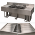 Thumbnail image #5 for BK Resources 72-Inch Four-Compartment Underbar Slimline Stainless Steel Sink with Dual Drainboards and Faucets