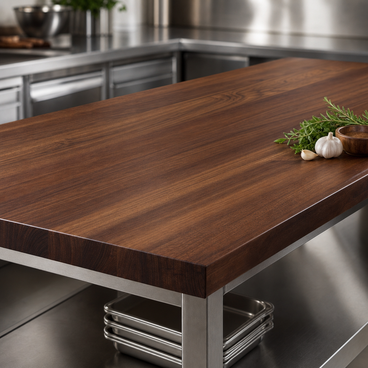 Product image #4 for Boos Block American Black Walnut Edge Grain Kitchen Countertop, 132 x 48 x 3 Inch, No Backsplash