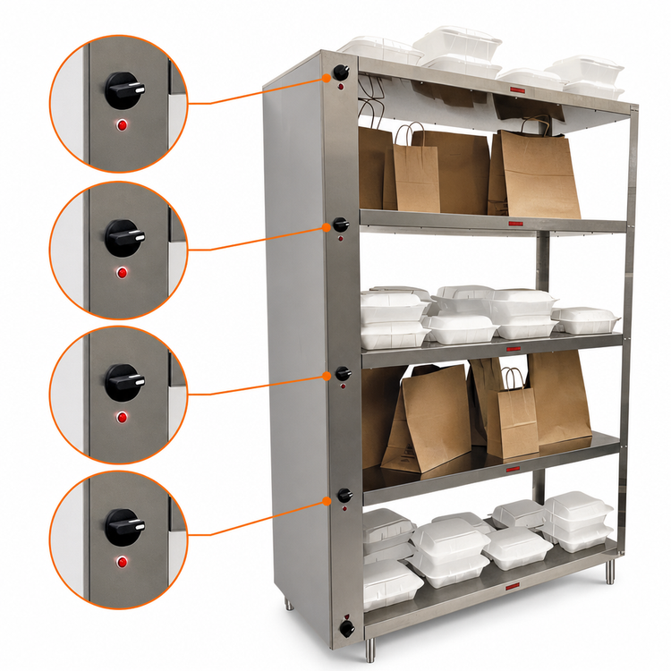 Product image #4 for Nemco 6302-4 Electric To-Go Heated Holding Shelf with 4 Shelves