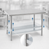 Thumbnail image #4 for Advance Tabco 108-Inch x 36-Inch 16-Gauge 304 Stainless Steel Work Table with Galvanized Undershelf