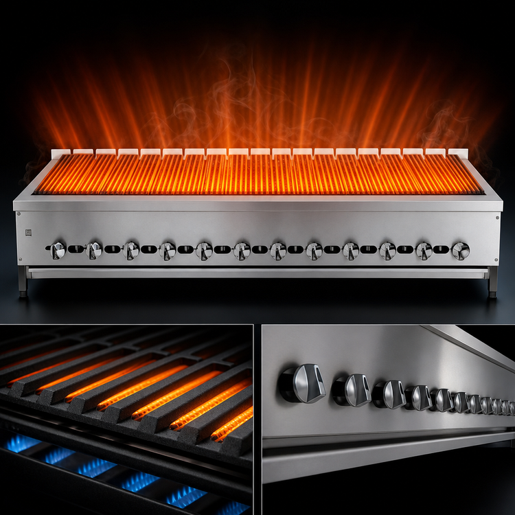 Product image #4 for Jade Range Supreme JB-72 72-Inch Countertop Gas Radiant Charbroiler