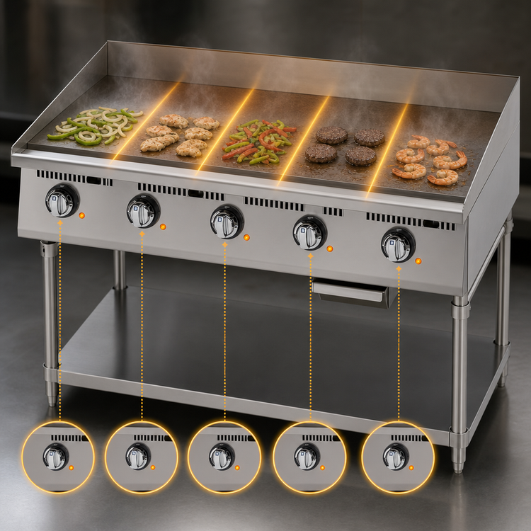 Product image #4 for Ultra-Max 60-Inch Heavy Duty Electric Countertop Griddle with 24-Inch Deep Polished Steel Plate