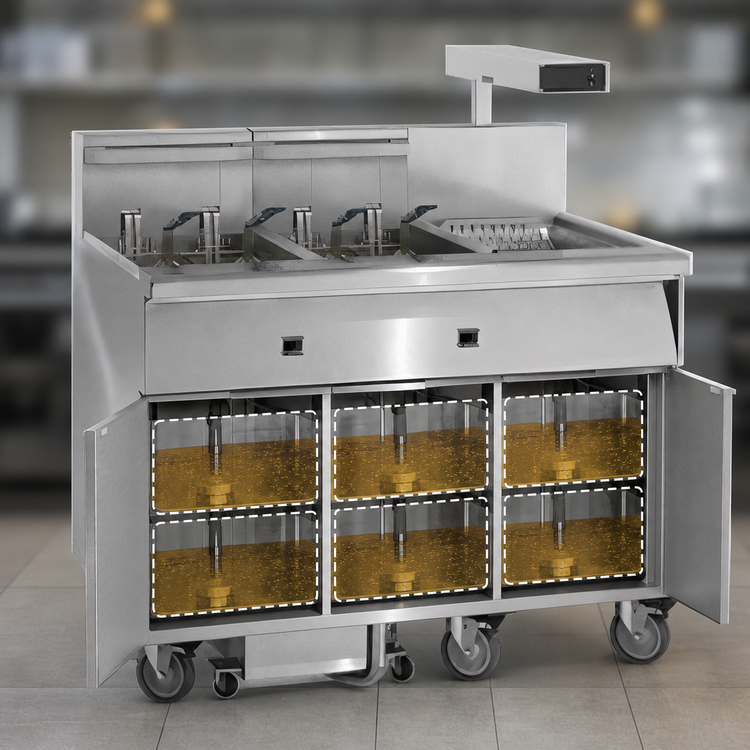 Product image #4 for Imperial 6-Tank Electric Floor Fryer with Built-In Filter System and Dump Station