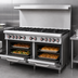 Thumbnail image #4 for Serv-Ware SGR-10B 60-Inch Commercial Gas Range with 10 Open Burners and 2 Standard Ovens