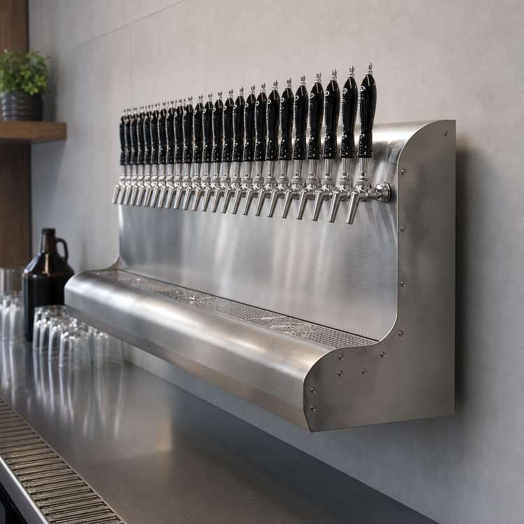 Product image #4 for Perlick 3076-15 Modular Wall-Mount Air-Cooled Draft Beer Dispensing Tower, 15 Faucets