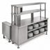 Thumbnail image #4 for Randell 99.5-Inch Modular Chef Service Counter Right Section with Breaker Panel, Plate Storage Cabinet and Double Overshelf