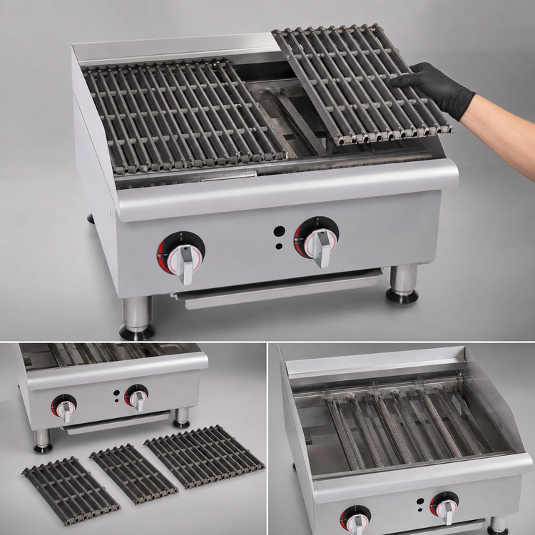 Product image #4 for Workline 48-Inch Countertop Gas Charbroiler with Cast Iron Grates and Radiant Heat