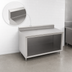 Thumbnail image #4 for John Boos Open Front Cabinet Base Work Table with 14-Gauge 300 Series Stainless Steel Top, 48 x 36 Inches, 5-Inch Backsplash
