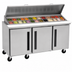 Thumbnail image #4 for Traulsen Centerline Compact Three-Section Reach-In Prep Table Refrigerator, 72 Inch Wide, Solid Doors