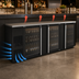 Thumbnail image #4 for Pro-Line E-Series Three-Section Refrigerated Back Bar Cooler with Glass Doors, 95-1/2 Inch, Black