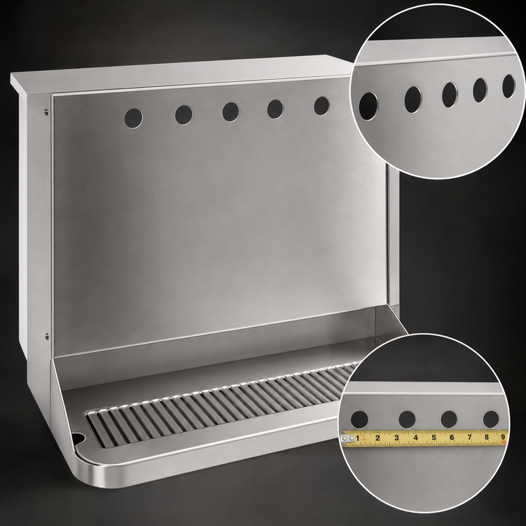 Product image #4 for Micro Matic USA 22-Inch Wide Underbar Draft Beer Dispenser Shell with Drip Tray, 5 Faucet Holes, Brushed Stainless Steel