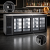 Thumbnail image #4 for Pass-Thru Sliding Door Refrigerated Back Bar Storage Cabinet, 60 Inch, 4 Glass Doors, Left-Mounted Self-Contained