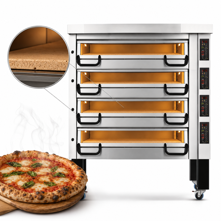 Product image #4 for PizzaMaster PM 844ED 4-Deck Electric Pizza Oven with Ceramic Clay Stones