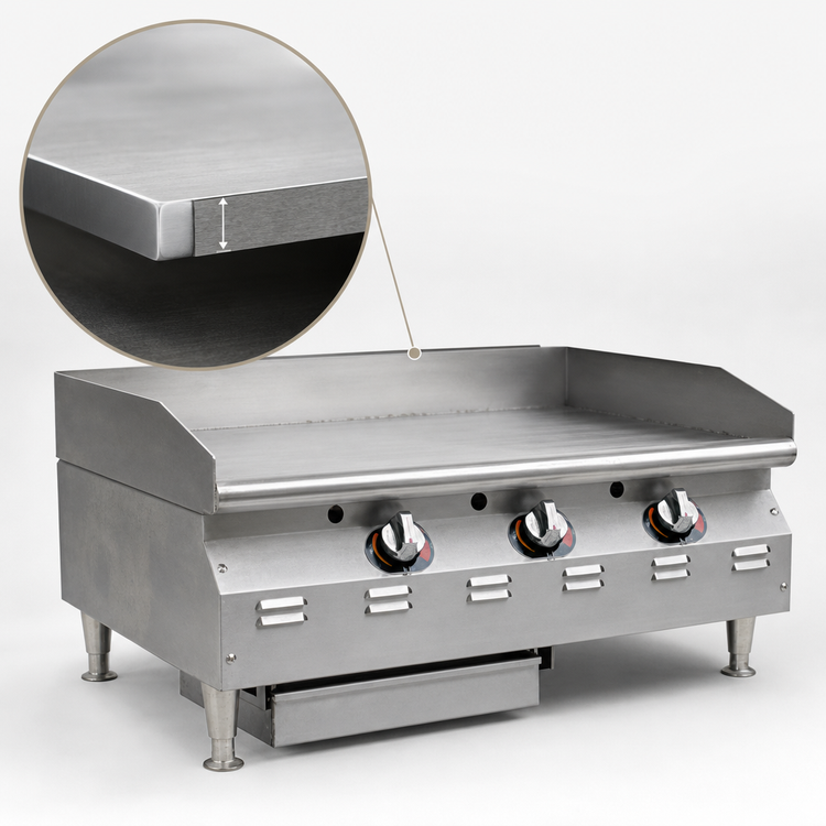Product image #4 for RedHots Chef's Line 48 Inch Countertop LP Gas Griddle with Thermostatic Controls