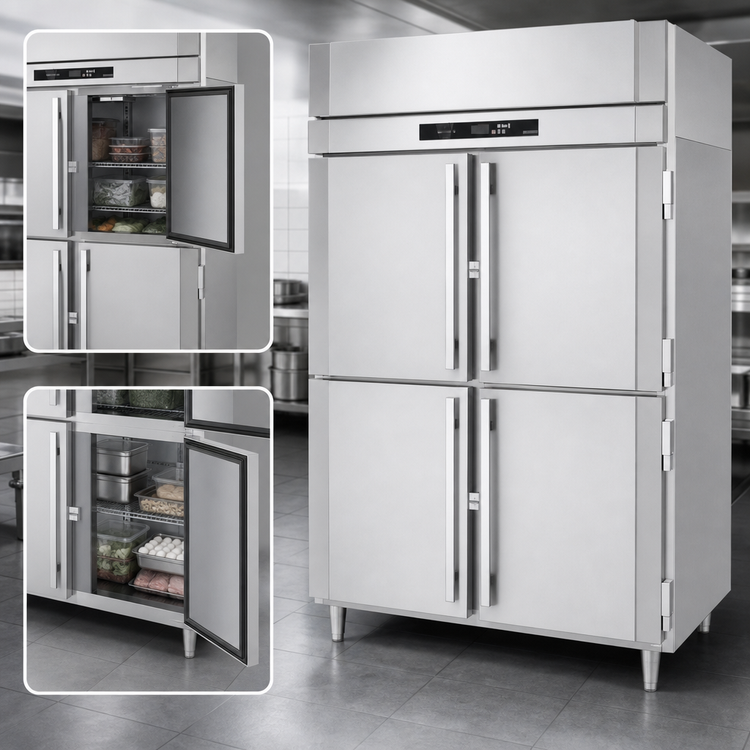 Product image #4 for Victory UltraSpec Pass-Thru Two-Section Solid Half-Door Freezer, Self-Contained, 48 Cu. Ft.