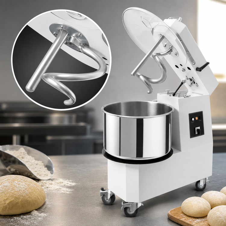 Product image #4 for Trento 32 Liter Spiral Dough Mixer with Timer and Removable 304 Stainless Steel Bowl