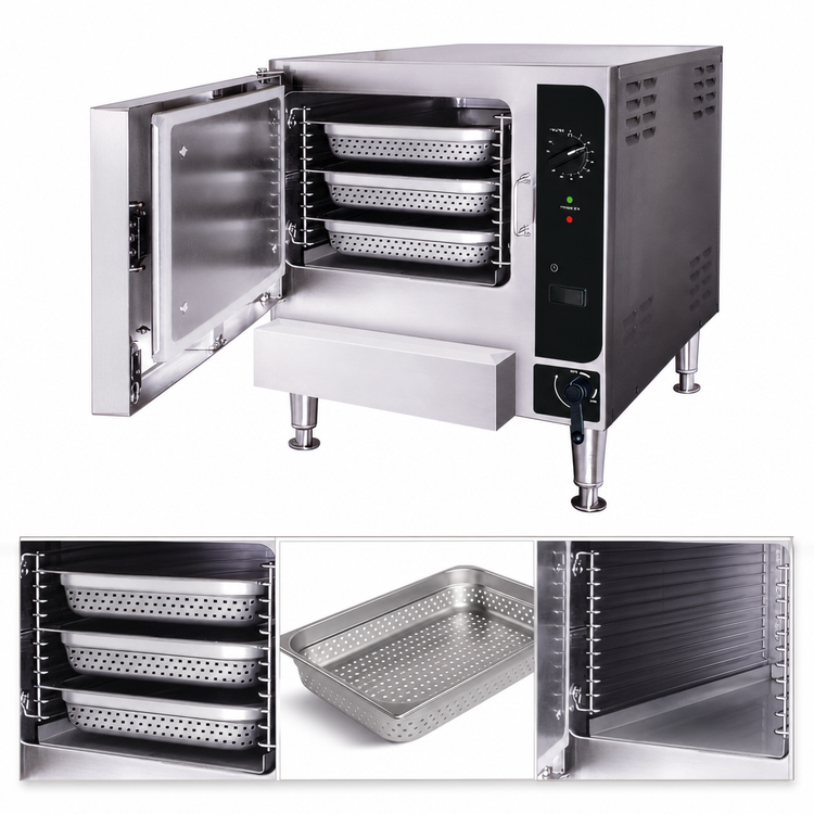 Product image #4 for Cleveland SteamChef 3 High-Speed Countertop Gas Boilerless Convection Steamer, 1 Compartment, 3 Full-Size Pan Capacity