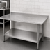 Thumbnail image #4 for Advance Tabco Special Value Series 84-Inch x 24-Inch 18 Gauge 430 Stainless Steel Work Table with Backsplash and Undershelf