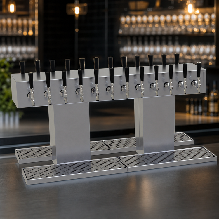 Product image #4 for Glastender Double-Sided Glycol-Cooled Draft Dispensing Tower, 24 Faucets, 2 Columns, Countertop, Grainline Finish