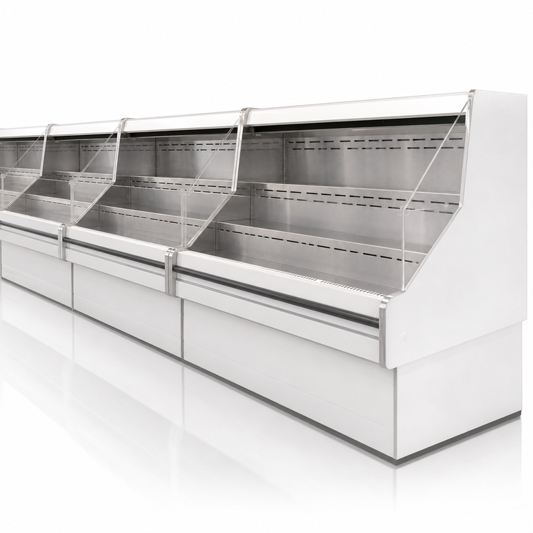 Product image #4 for Howard-McCray 35E Series Remote Horizontal Impulse Open Merchandiser, 75" W x 44" H, LED Top, White