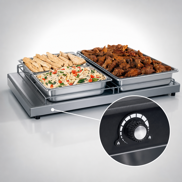 Product image #4 for Hatco Glo-Ray Freestanding Heated Shelf, 72 Inch W x 19.5 Inch D, Adjustable Thermostat, Stainless Steel Top