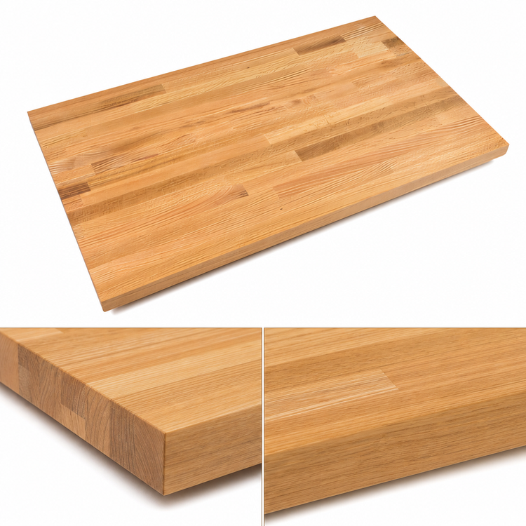 Product image #4 for John Boos Appalachian Red Oak Blended Rails Edge Grain Island Countertop, 60" x 48" x 1-3/4" Thick, Penetrating Oil Finish