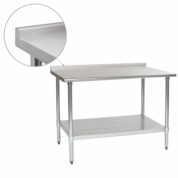Product image #4 for Eagle Group BlendPort Deluxe Series Stainless Steel Work Table with Rear Upturn and Adjustable Undershelf, 84 x 24-Inch
