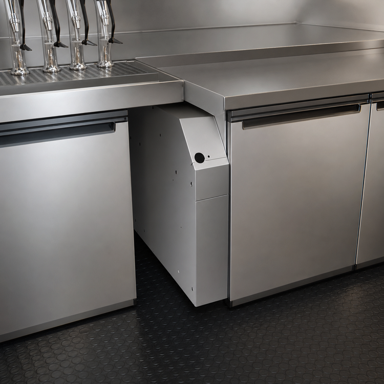 Product image #4 for Glastender Pass-Thru Underbar Soda Manifold Housing for 8-14 Button Manifolds, 4 x 38 x 18 Inch, Stainless Steel, No Legs